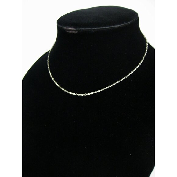 Necklace Chain 15 In Silvertone Delicate Metal Jewelry Unisex Choker Collar - Picture 4 of 6